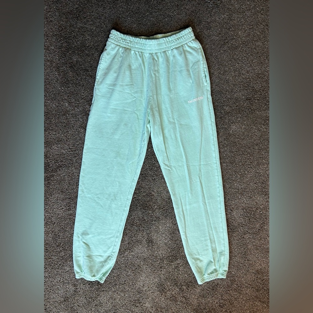 Talentless Sweatpants Joggers Women's Small Teal Casual Elastic Waist Pull On